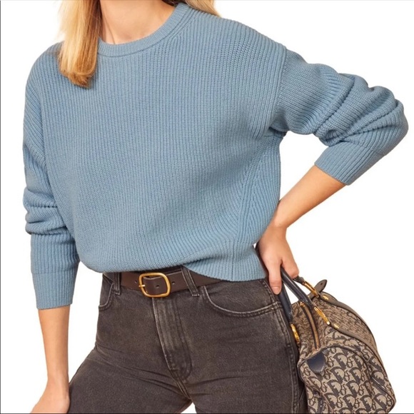 REFORMATION Winnie Sweater in Dusk Blue - Picture 2 of 11